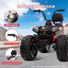 24V Kids ATV, Hetoy Electric 4WD Quad Ride-on Vehicle, Dual 80w Motors, 7AHx2 High-Capacity Batteries, Handlebar Accelerator, EVA Rubber Tires, Full Metal Suspension, LED Lights view 4