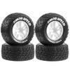 1/10 RC Short Course Truck Tires and Wheels with 12mm 14mm 17mm Hex 110mm 1/8 Rubber Tyres for 1/10 RC Truck ARRMA ARA3521T3 Traxxas 68154-4-GRN - Slash BL-2S (White) view 1