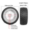 1/10 RC Short Course Truck Tires and Wheels with 12mm 14mm 17mm Hex 110mm 1/8 Rubber Tyres for 1/10 RC Truck ARRMA ARA3521T3 Traxxas 68154-4-GRN - Slash BL-2S (White) view 2