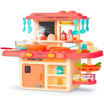 42 PCS Kids Kitchen Play Set | Pretend Cooking Toy with Utensils, Stove, Sink & Accessories | Educational Role Play Toy for Boys & Girls Ages 3+ | Safe & Non-Toxic Plastic Kitchen Set