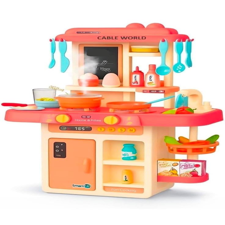 42 PCS Kids Kitchen Play Set | Pretend Cooking Toy with Utensils, Stove, Sink & Accessories | Educational Role Play Toy for Boys & Girls Ages 3+ | Safe & Non-Toxic Plastic Kitchen Set