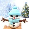 3D Printed Snowman, 4.5" Articulated Holiday Christmas Snowman Figurine, Fidget Toy, Festive Holiday Decor, ASNOWMAN-Blue view 3