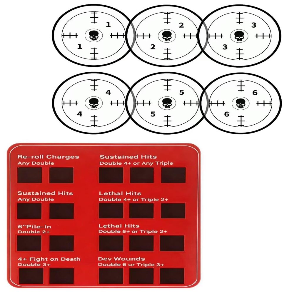 6 PCS Objective Point Marker & Blessing Tracker Compatible with WH40k