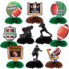 10 PCS Football Party Decorations - Football Table Centerpiece Honeycomb Table Toppers for Football Birthday Party, Game Night & Desktop Football Theme Decor view 1