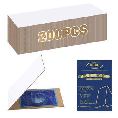 200PCS Folded Cardboard Card Protector for Card Vending Machine, 3 x 4.5Inch Thick White Cardboard for Sports Cards Trading Cards Collectible Cards, Hard Card Sleeves for Collectors & Enthusiasts