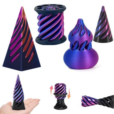4 Packs Fidget Toys for Adults - 3D Printed Sensory & Stress Relief Desk Toys with Mesmerizing Colors, Smooth Gliding Motion for Anxiety Relief and Focus, Valentines Easter Gift for Him Her He She