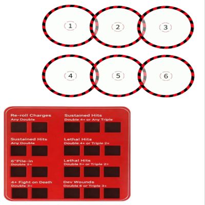 6 PCS Objective Point Marker (Red Color) & Blessing Tracker Compatible with WH40k
