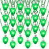 Ferreve 12 Pcs St Patricks Day Light up Beads Necklace Bulk LED Saint Patricks Day Lanyard Bulb Necklaces with 3 Light Modes Glow Tossing Beads for Irish Parade Party Favors Accessories (Green) view 1