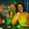 Ferreve 12 Pcs St Patricks Day Light up Beads Necklace Bulk LED Saint Patricks Day Lanyard Bulb Necklaces with 3 Light Modes Glow Tossing Beads for Irish Parade Party Favors Accessories (Green) view 4