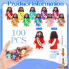 Bememo 100 Pcs Little Jesus Figures Original Design Jesus Loves You Rubber Toy Hide and Seek Religious Party Gift Sunday School Baptism Gift (Colorful) view 2