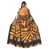 HJFCZH cartoon oversized burgers Printing Halloween Adult Hooded Cloak is a super large, comfortable, and durable cloak view 1