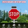 2025 Pro Solar led Stop Sign with 24 LEDs | 2500ft Visibility & 5-Day Backup | Weatherproof Aluminum Traffic Flashing Safety stop Signs for Roads, Schools,Community 60cm/23.6in view 2
