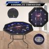 REAHOISY LED Poker Table Foldable, Octagon Casino Leisure Gamimg Table for 8 Player, Folding Texas Holdem Blackjack Table w/Built-in LED Light, Padded Rails & Cup Holders for Home Game Room view 4