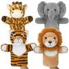4 PCS 11 Inch Animal Hand Puppet Set Soft Realistic Wild Plush Puppets Toys Tiger, Lion, Giraffe, Elephant Puppet for Kids Ages 1-3, 4-8 and Adult to Tell Stories and Role Play view 1