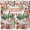 100 Pcs Christmas Stickers, Cute Christmas Decorative Stickers, Vinyl Waterproof Holiday Decorations, Bulk Crafts Decorations for Laptop Water Bottle Card view 1