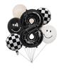 100% LIKED-One Happy Dude Balloon Set, 40 Black Number|Black & White Smiley Face Latex |Checkered Foil for One Happy Dude Birthday Decorations, Baby Shower, 8th Birthday Party Supplies (Black8th) view 1