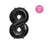 100% LIKED-One Happy Dude Balloon Set, 40 Black Number|Black & White Smiley Face Latex |Checkered Foil for One Happy Dude Birthday Decorations, Baby Shower, 8th Birthday Party Supplies (Black8th) view 3