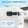 10 Pack Cabinet Locks Baby Proofing, SOGUDE Child Proof Cabinet Locks with 3M Adhesive Child Safety Locks for Refrigerator, Doors, Drawer Locks No Drilling, Cabinet Locks for Babies- Black view 4