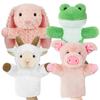 4 PCS 11 Inch Farm Animal Hand Puppet Set Soft Realistic Plush Puppets Toys Goat, Pig, Rabbit, Frog Puppet for Kids Ages 1-3, 4-8, Toddlers and Adults to Tell Stories and Role Play view 1