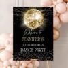Disco Ball Welcome Canvas, Gold Disco Ball Theme, 70S Retro Disco Party Banner, Editable & Printable Sign, Birthday Graduation Decor Poster view 2