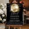 Disco Ball Welcome Canvas, Gold Disco Ball Theme, 70S Retro Disco Party Banner, Editable & Printable Sign, Birthday Graduation Decor Poster view 3