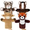 4 PCS 11 Inch Animal Hand Puppet Set Soft Realistic Wild Plush Puppets Toys Horse, Leopard, Red Panda, Highland Cattle Puppet for Kids Ages 1-3, 4-8 and Adult to Tell Stories and Role Play view 1