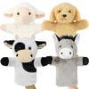 4 PCS 11'' Farm Animal Hand Puppet Set Soft Realistic Plush Puppets Toys Sheep, Donkey, Cow, Dog Puppet for Kids Ages 1-3, 4-8, Toddlers and Adults to Tell Stories and Role Play view 1