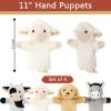 4 PCS 11'' Farm Animal Hand Puppet Set Soft Realistic Plush Puppets Toys Sheep, Donkey, Cow, Dog Puppet for Kids Ages 1-3, 4-8, Toddlers and Adults to Tell Stories and Role Play view 2