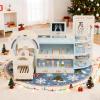 HONEY JOY Kids Doctors Play Set, Wooden Checkup Hospital Office Station & Vet Clinic Center, Movable Medical Cart & 20 Interactive Accessories, Corner Pretend Doctor Kit for Toddlers Boys Girls (Blue) view 3