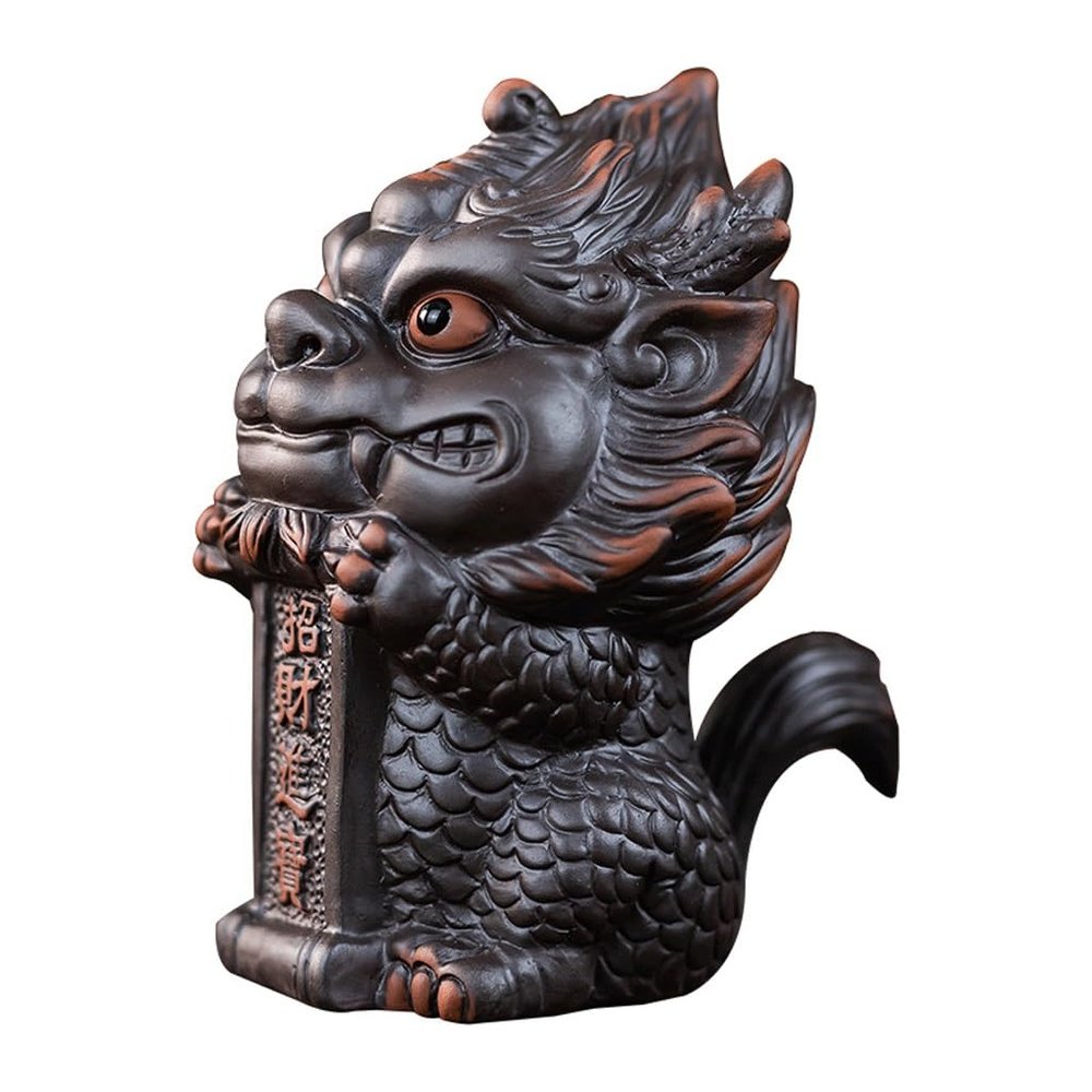 Tea Pets Purple Clay Pottery Tea Pet, Kirin Tea Pet Ornaments, Light Luxury Tea Table, Tea Table Ornaments, Tea Toys And Tea Sets Figurines(A)
