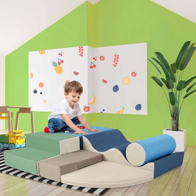 HRVEOCEI 6-Piece Foam Climbing Blocks for Toddlers,Climb & Crawl Climber Toys for Kids' Indoor Climbers & Play Structures,Soft Play Set for Toddlers 1-3
