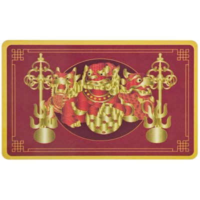 Fengshuibringluck Feng Shui 3 Celestial Guardians Card with Ksiddigarbha's Implements Good Luck and Fortune Warding Off Evil New Year Amulet Plastic Card