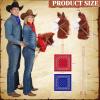 Poen 2 Sets Stick Horse with Red and Blue Bandana, Brown Horse on a Stick with Sound 27.6" Toys for Western Cowboy Theme Party Pretend Games view 2