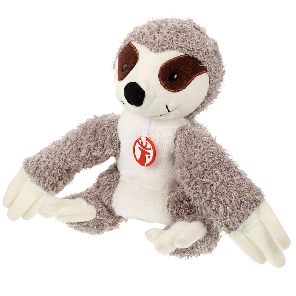 BRIGHTFUFU Realistic Sloth Animal Hand Puppet for Educational Interactive Plush Hand Puppet for Storytelling Companion Bonding Play Doll Gray Sloth