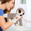 BRIGHTFUFU Realistic Sloth Animal Hand Puppet for Educational Interactive Plush Hand Puppet for Storytelling Companion Bonding Play Doll Gray Sloth view 3