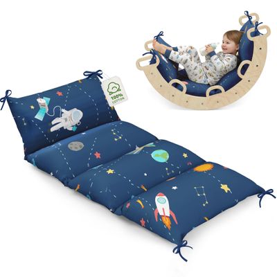 BlueWood Cushion for Climbing Arch, Montessori Philosophy Soft and Non-Slip Pillow for Kids, Pikler Cushion for Reading, Playing, Games, Parties (Space)