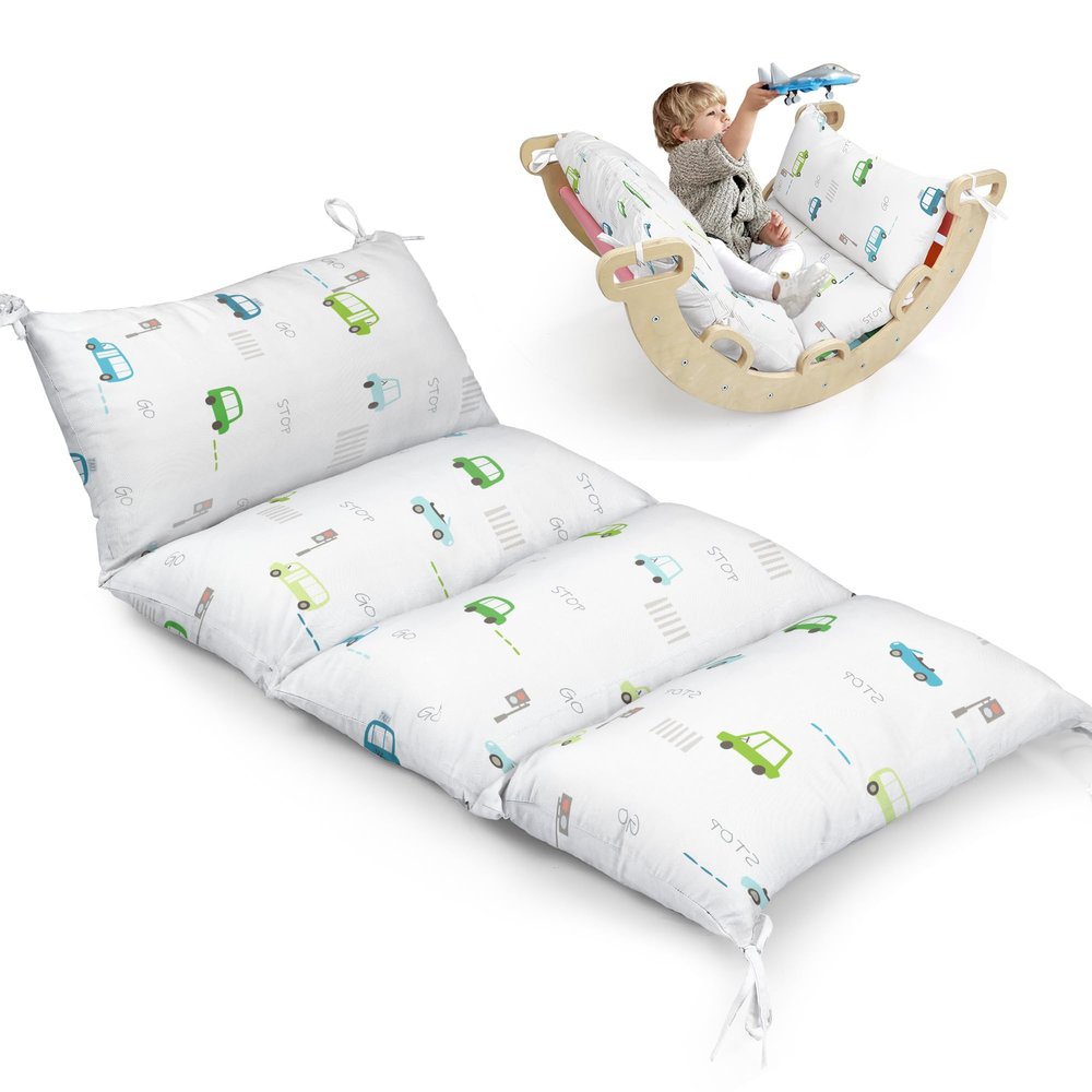 BlueWood Cushion for Climbing Arch, Montessori Philosophy Soft and Non-Slip Pillow for Kids, Pikler Cushion for Reading, Playing, Games, Parties (Car)