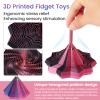2 PCS 3D Printed Sensory Fidget Star with Handles, Colorful Fractal Expanded Fidgets Hexagon Whirling Spiral Star Shaped Toys for Office Desktop Decompression Toys Stress Relief Whirling Spiral view 2