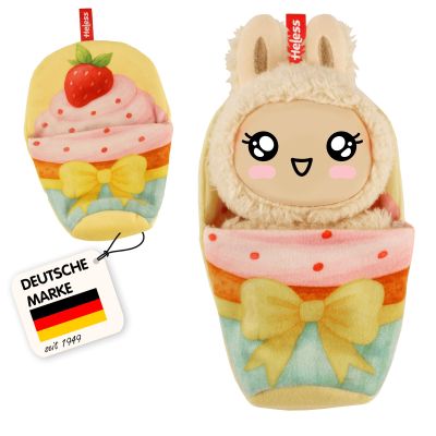 Heless Monster Styles 7524 - Doll Sleeping Bag in Cupcake Design with Strawberry with Loop, Kawaii Set for Monsters Size 15 cm
