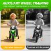 MUKIDY 12V Kids Motorcycle w/Treaded Tires, 3.1mph Top Speed Electric Bike for Kids, Training Wheels, Music & Bluetooth, Spring Suspension, Age 3-8 Year Old, Green view 4