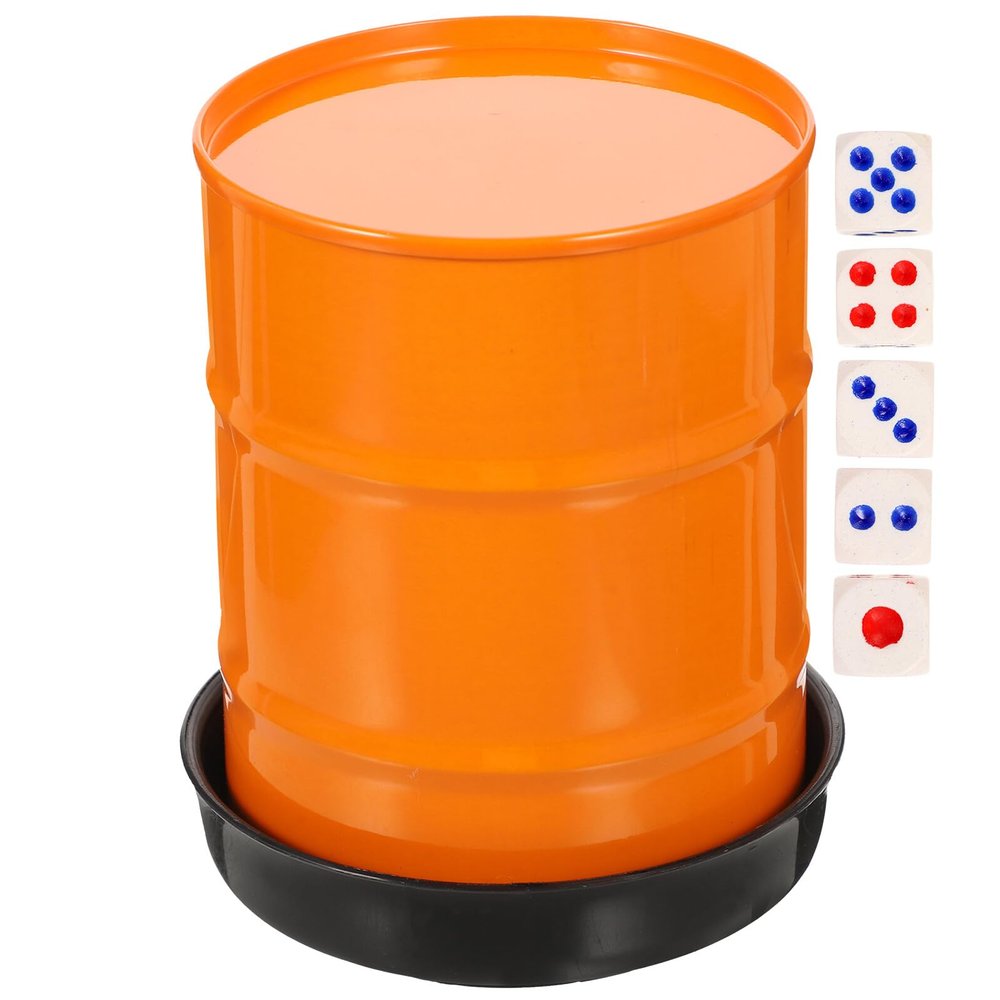 Abaodam Creative Orange Dice Shaking Holder with Base Large Capacity Can-Shaped Dice Cups for Bar Casual Play Ktv and Indoor Entertainment