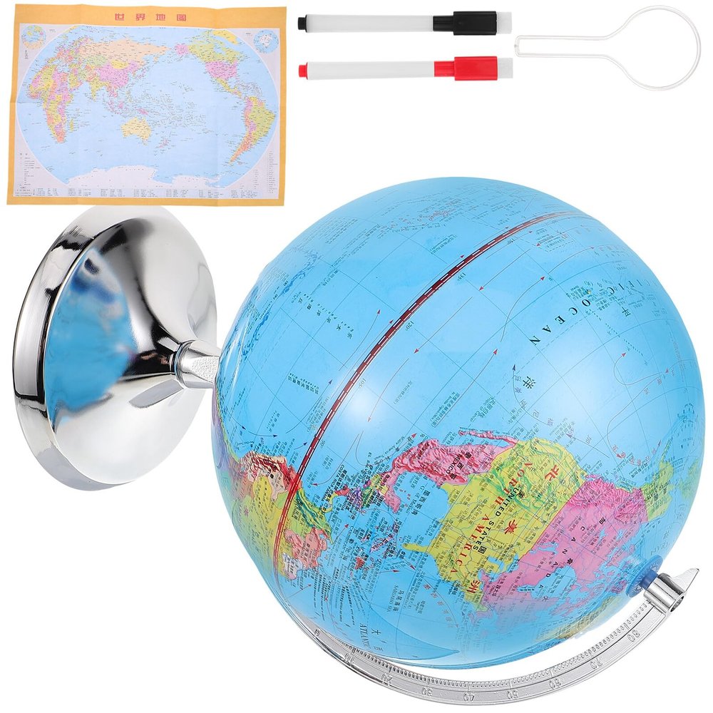 Gatuida Terrestrial Globe Model for Desktop Earth Globe with Rotating Stand Plastic for Students Home Office Decor