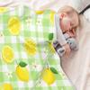 CUPADA Baby Blankets Infant Blanket Lemon Checkered Flower Green Toddler Blankets Soft Warm Personalized Nap Blanket for Daycare Stroller Cover view 4