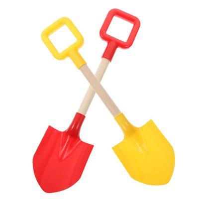 Abaodam 2pcs Beach Sand Shovels Long Handle Sand Digging for Outdoor Garden and Sandbox Play Bright Red and Yellow Gardening Tools Kit for Boys and Fun