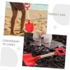 Abaodam 2pcs Beach Sand Shovels Long Handle Sand Digging for Outdoor Garden and Sandbox Play Bright Red and Yellow Gardening Tools Kit for Boys and Fun view 3