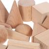 Abaodam 15pcs Natural Beechwood Geometric Shapes Blocks Wooden Cubes for Stacking Spatial Awareness Montessori Educational for Preschool Elementary Classroom Home Use view 3