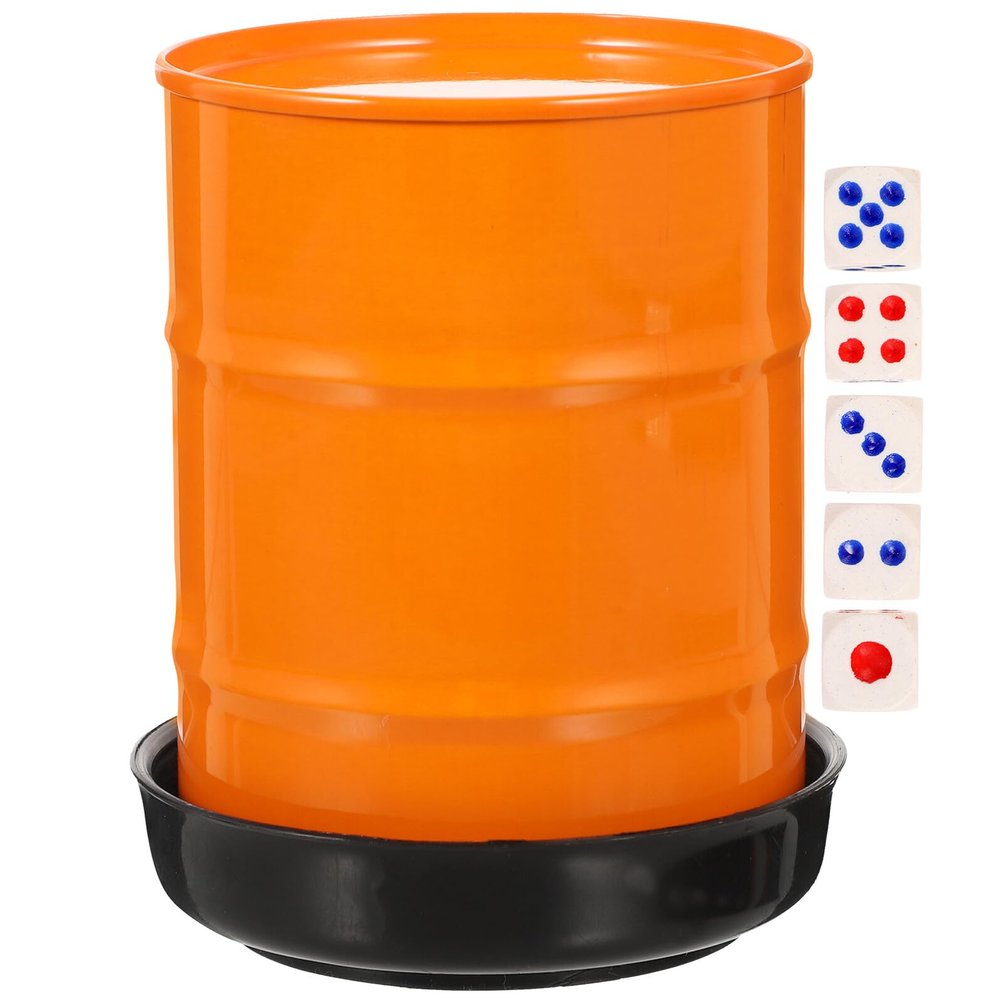 Abaodam Creative Can-Shaped Dice Shaking Cups with Dice and Base Smooth Portable Holder for Bar Party Ktv Games and Home Entertainment