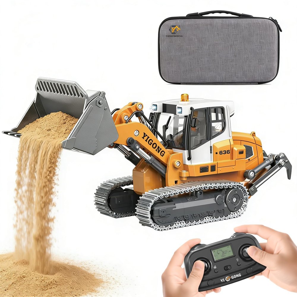 ADTHLIER 1:50 Scale Remote Control Loader - MiniatureConstruction Vehicle, Fully Functional, Realistic Moving Parts, LEDLights, 2.4GHz Frequency, Perfect for Kids and Collectors