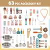Costzon Train Activity Wall Busy Board, Sensory Wall Panel for Kids w/ Vanity, Tool Box, Play Kitchen, Doctor Kit & Snack Bar, Toddler Montessori Learning Toy for Playroom, Daycare, Nursery, Classroom view 2