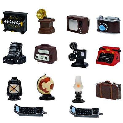 10Pcs Miniature Retro-Themed Home Appliances Random Assorted Resin Camera, Telephone & Television Models, Mini Dollhouse Furniture for DIY, Micro Landscape,Tabletop Display & Creative Craft Projects